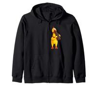 Cool Famous Yellow Rubber Chicken Cartoon Toy Eats Chocolate Sudadera con Capucha