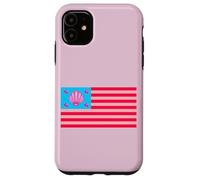 Cool Fancy Abstract Pink USA Flag Illustration Graphic Carcasa para iPhone 11