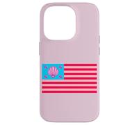 Cool Fancy Abstract Pink USA Flag Illustration Graphic Carcasa para iPhone 14 Pro
