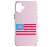 Cool Fancy Abstract Pink USA Flag Illustration Graphic Carcasa para iPhone 16 Plus