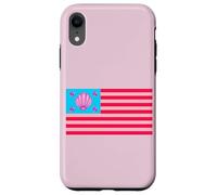 Cool Fancy Abstract Pink USA Flag Illustration Graphic Carcasa para iPhone XR