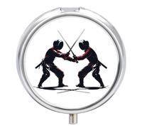 Cool Fencing - Pastillero deportivo con 3 compartimentos, pequeño, portátil, organizador de pastillas para bolso de bolsillo