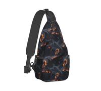 Cool Fire Mountain - Bolsa bandolera con estampado de dragón para hombres y mujeres, bolsa cruzada para el pecho, mochila para viajes, senderismo