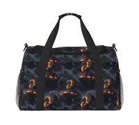 Cool Fire Mountain - Bolsa de lona con estampado de dragón para viajes, bolsa de viaje para fin de semana, bolsas de gimnasio para mujeres y hombres, bolsa de viaje para artículos personales