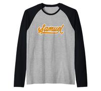 Cool First Name Samuel College-Style Team Samuel Orange Camiseta Manga Raglan