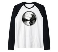 Cool Fishing Fisherman Bigfoot Sasquatch, Big Foot Fishing Camiseta Manga Raglan