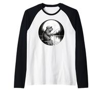 Cool Fishing Fisherman Capybara Rodents, Capybara Fishing Camiseta Manga Raglan