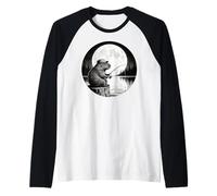 Cool Fishing Fisherman Capybara Rodents, Capybara Fishing Camiseta Manga Raglan