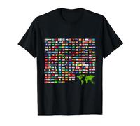 Cool Flags of The World Ilustración Diseños gráficos novedosos Camiseta gráfica económica, Hombre, Negro, XL