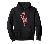 Cool Flamingo Guitarrista Retro Rock Music Design Sudadera con Capucha