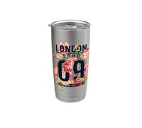 Cool Floral London Soho Graphic Tee Shirts, I Love London Vaso térmico de acero inoxidable de doble pared