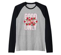 Cool Floral Summer Vibes Only Quotes Inspirational Quotes Camiseta Manga Raglan
