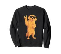 Cool Fluffy Dog Rock Hand Sign Gafas De Sol Gráfico Y Rollo Sudadera