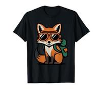 Cool Fox con Gafas de Sol Cute Kids Cartoon Camiseta