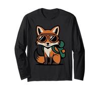 Cool Fox con Gafas de Sol Cute Kids Cartoon Manga Larga