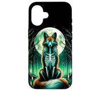 Cool Fox Esqueleto Halloween Navidad Cumpleaños Carcasa para iPhone 16
