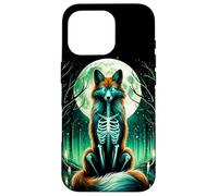 Cool Fox Esqueleto Halloween Navidad Cumpleaños Carcasa para iPhone 16 Pro