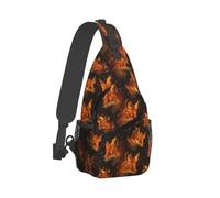 Cool Fox Fire Print - Bolso bandolera para hombres y mujeres, bolso cruzado para el pecho, mochila para viajes, senderismo