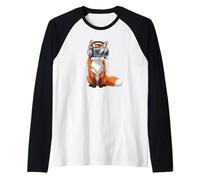Cool Fox Gamer en Realidad Virtual Camiseta Manga Raglan