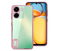 Cool Funda Bumper con Borde Metalizado Rosa para Xiaomi Redmi 13C/13C 5G/POCO C65