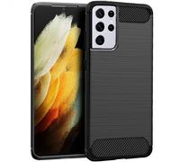 Cool Funda Carbón Negro para Samsung Galaxy S21 Ultra