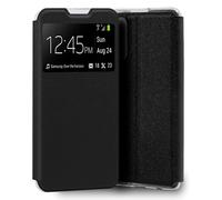 Cool Funda Flip Cover Liso Negro para Xiaomi Redmi Note 10/Note 10S