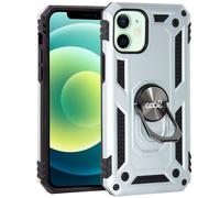 Estuche rígido con anillo para iPhone 12/12 Pro (plateado) - COOL