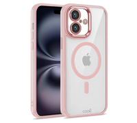 Cool Funda Magnética Transparente con Borde Rosa para iPhone 16