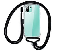 Cool Funda Transparente con Cordón Negro para Xiaomi MI 11 Lite/ Mi 11 Lite 5G