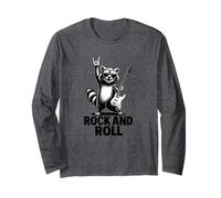 Cool Funny Rock & Roll Raccoon Cartoon Graphic Designs Manga Larga