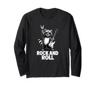 Cool Funny Rock & Roll Raccoon Cartoon Graphic Designs Manga Larga