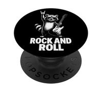 Cool Funny Rock & Roll Raccoon Cartoon Graphic Designs PopSockets PopGrip Adhesivo