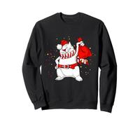 Cool Funny Santa Claus Cat with Christmas Bag Graphic Design Sudadera