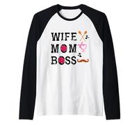 Cool Funny Wife Mom Boss T Shirt, Awesome Best Mom Forever Camiseta Manga Raglan