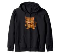 Cool Funny Wild Fury Cat Illustration Graphic Designs Sudadera con Capucha