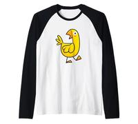 Cool Funny Yellow Chicken Illustration Graphic Designs Camiseta Manga Raglan