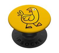 Cool Funny Yellow Chicken Illustration Graphic Designs PopSockets PopGrip Adhesivo