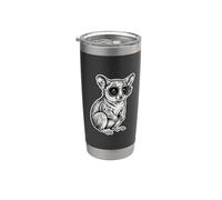 Cool Gálago Gafas Dibujo Bush Baby Vaso térmico de acero inoxidable de doble pared