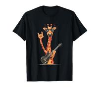 Cool Giraffe Guitarrista Divertido Diseño de Música Rock Camiseta