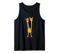 Cool Giraffe Rock Hand Sign Gafas de Sol Punk Graphic con Camiseta sin Mangas