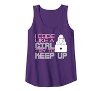 Cool Girl Coder Regalo Divertido I Code Like A Girl Trate De Mantener Camiseta sin Mangas
