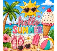Cool Girl Summer Coloring Book: A Bold and Easy Summer Coloring Book with Beach Days, Sweet Treats, Flowers, Road Trips and Sunny Adventures