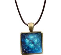 Cool Glow in The Dark Starry Sky Pyramid Pendant Necklace Creative Party Daily Jewelry Decor Gift