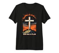 Cool God Has a Plan Jesucristo Cruz Diseño Hombres Mujeres Niños Camiseta Premium