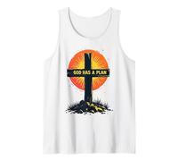 Cool God Has a Plan Jesucristo Cruz Diseño Hombres Mujeres Niños Camiseta sin Mangas