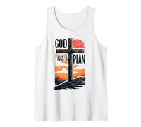 Cool God Has a Plan Jesucristo Cruz Diseño Hombres Mujeres Niños Camiseta sin Mangas