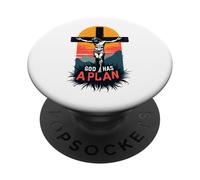 Cool God Has a Plan Jesucristo Cruz Diseño Hombres Mujeres Niños PopSockets PopGrip Adhesivo
