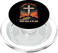 Cool God Has a Plan Jesucristo Cruz Diseño Hombres Mujeres Niños PopSockets PopGrip para MagSafe