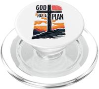 Cool God Has a Plan Jesucristo Cruz Diseño Hombres Mujeres Niños PopSockets PopGrip para MagSafe