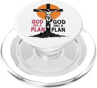 Cool God Has a Plan Jesucristo Cruz Diseño Hombres Mujeres Niños PopSockets PopGrip para MagSafe